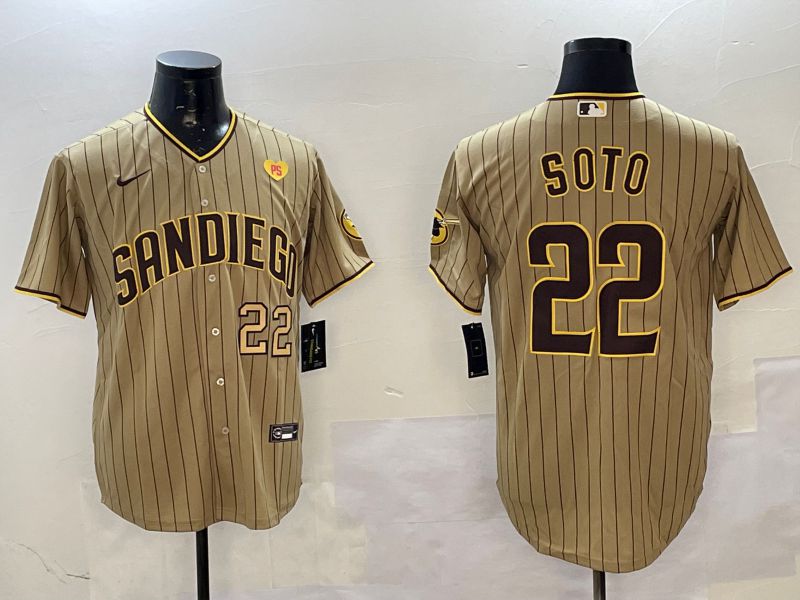 Men San Diego Padres #22 Soto Brown Stripe Game 2025 Nike MLB Jersey style 6->san diego padres->MLB Jersey
